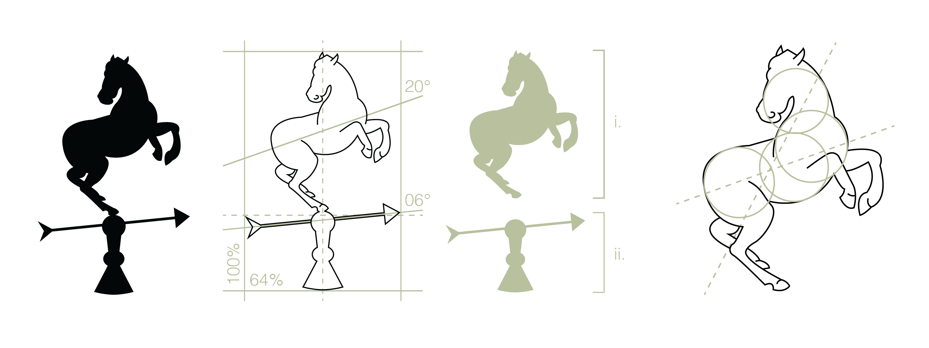 finalized horse on weather vane logo and chart