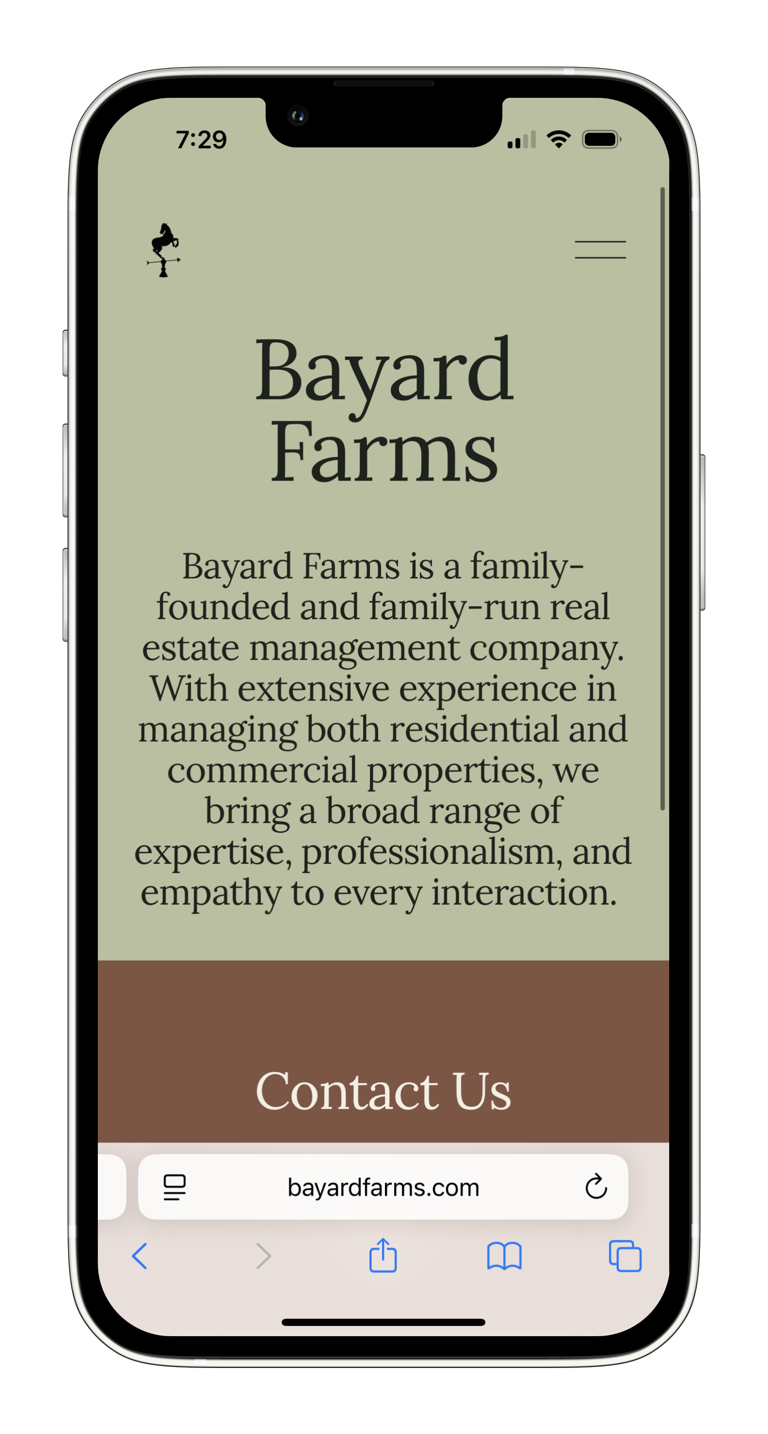mobile site screenshot - home page