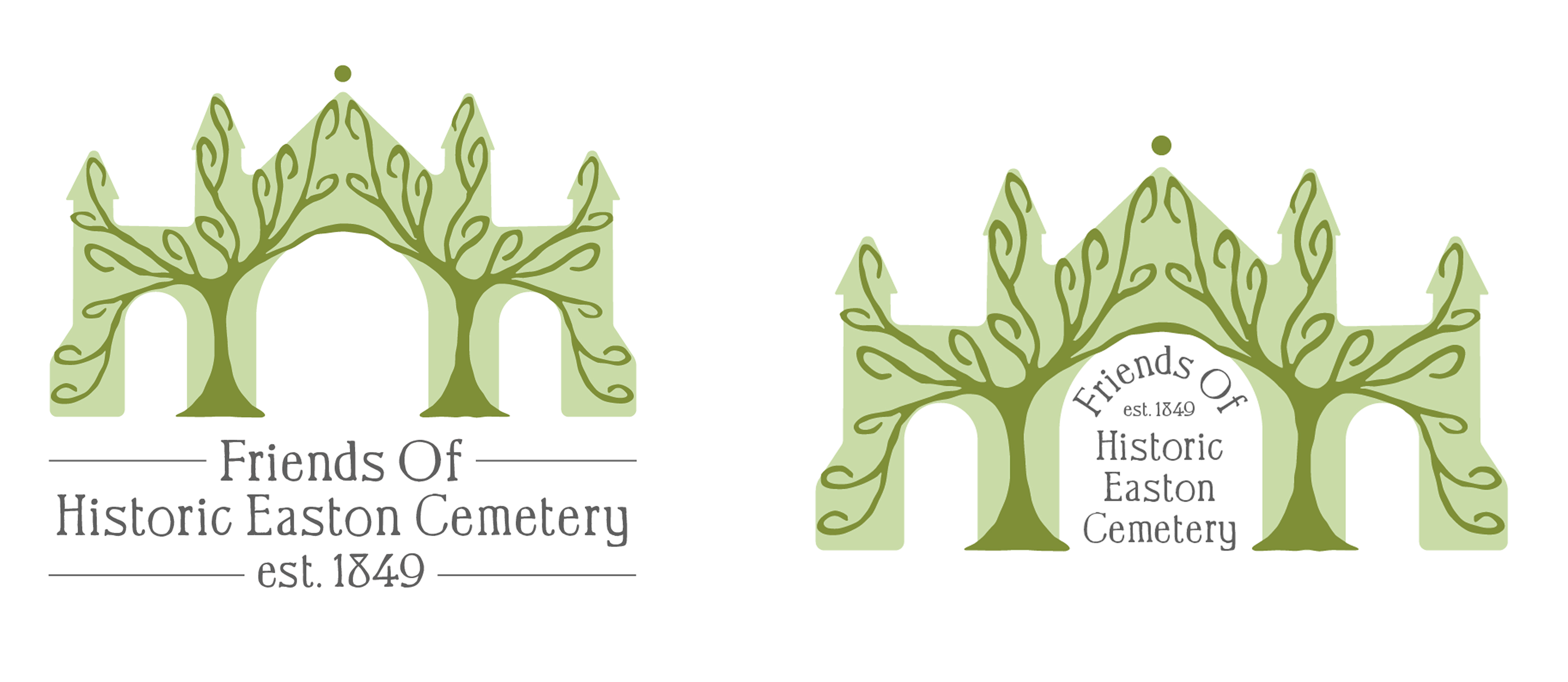 finalized wolf logos with three depicted - one running, one curled up for a square layout, and one curled up for a circular layout - and titles in custom lettering