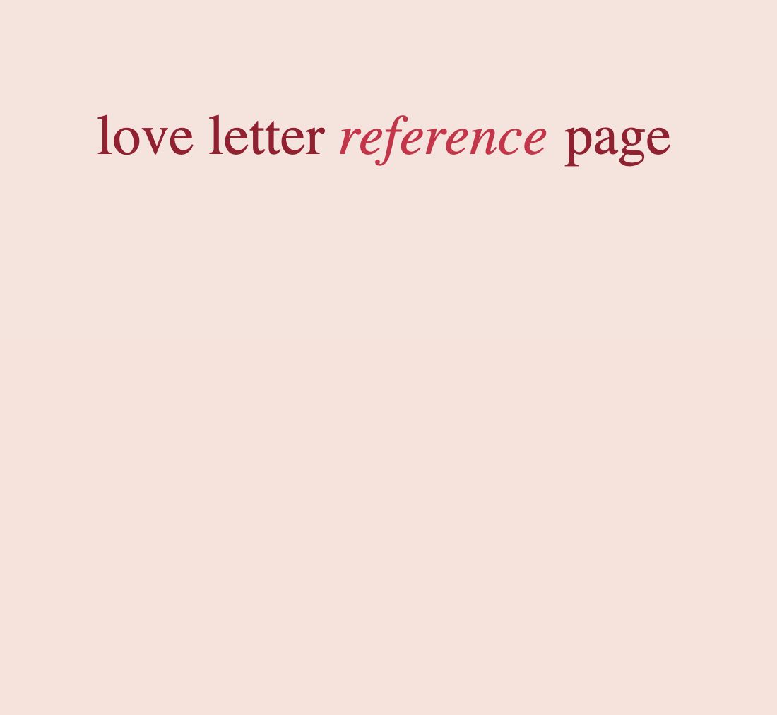 love letter reference page - screenshot from site