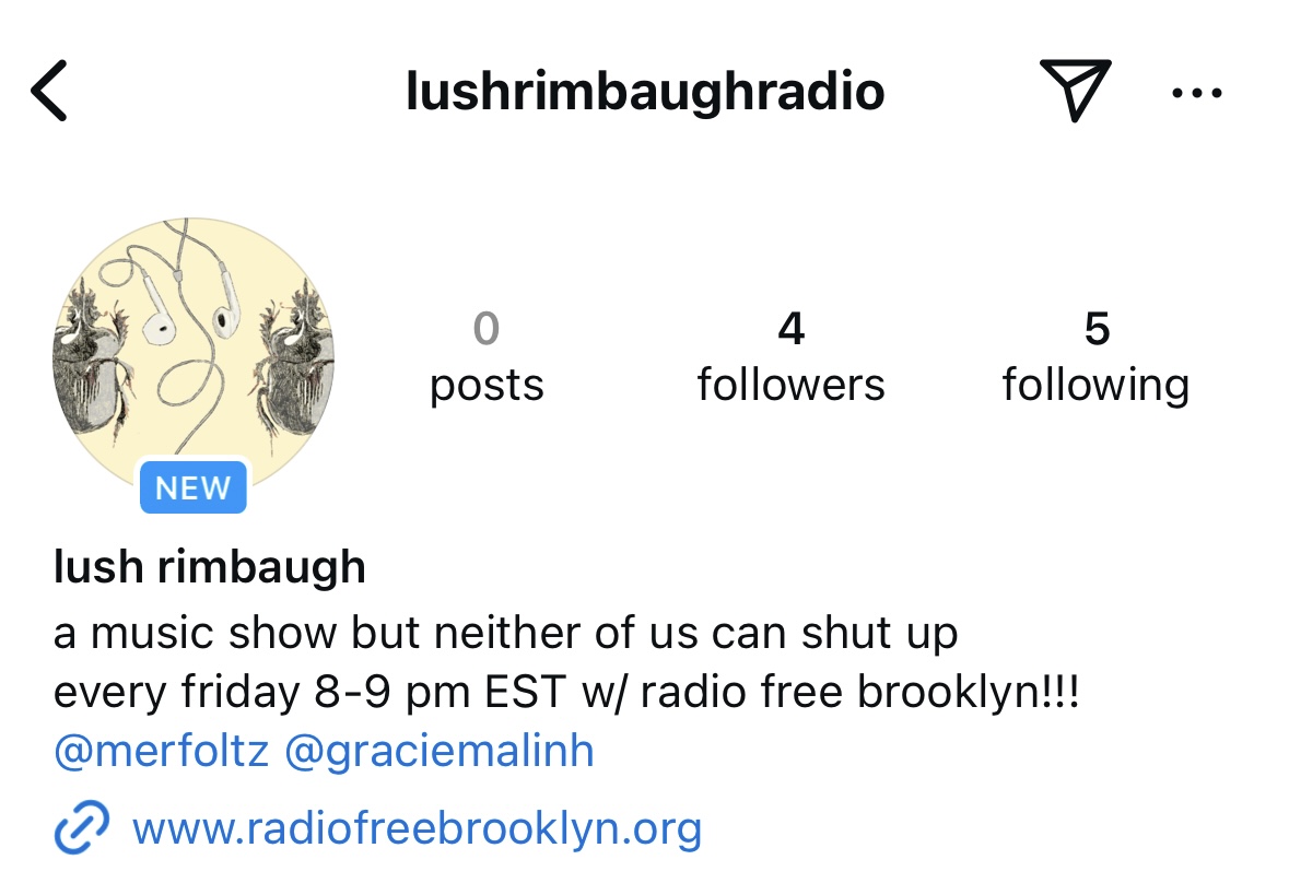 screenshot of lush rimbaugh instagram page