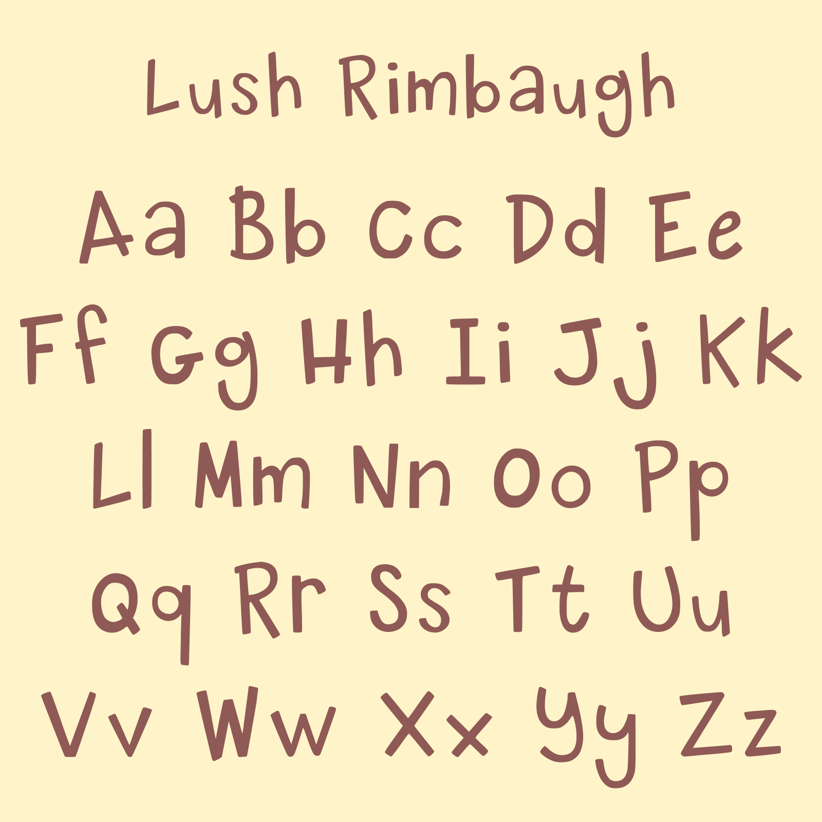 Lush Rimbaugh full font range