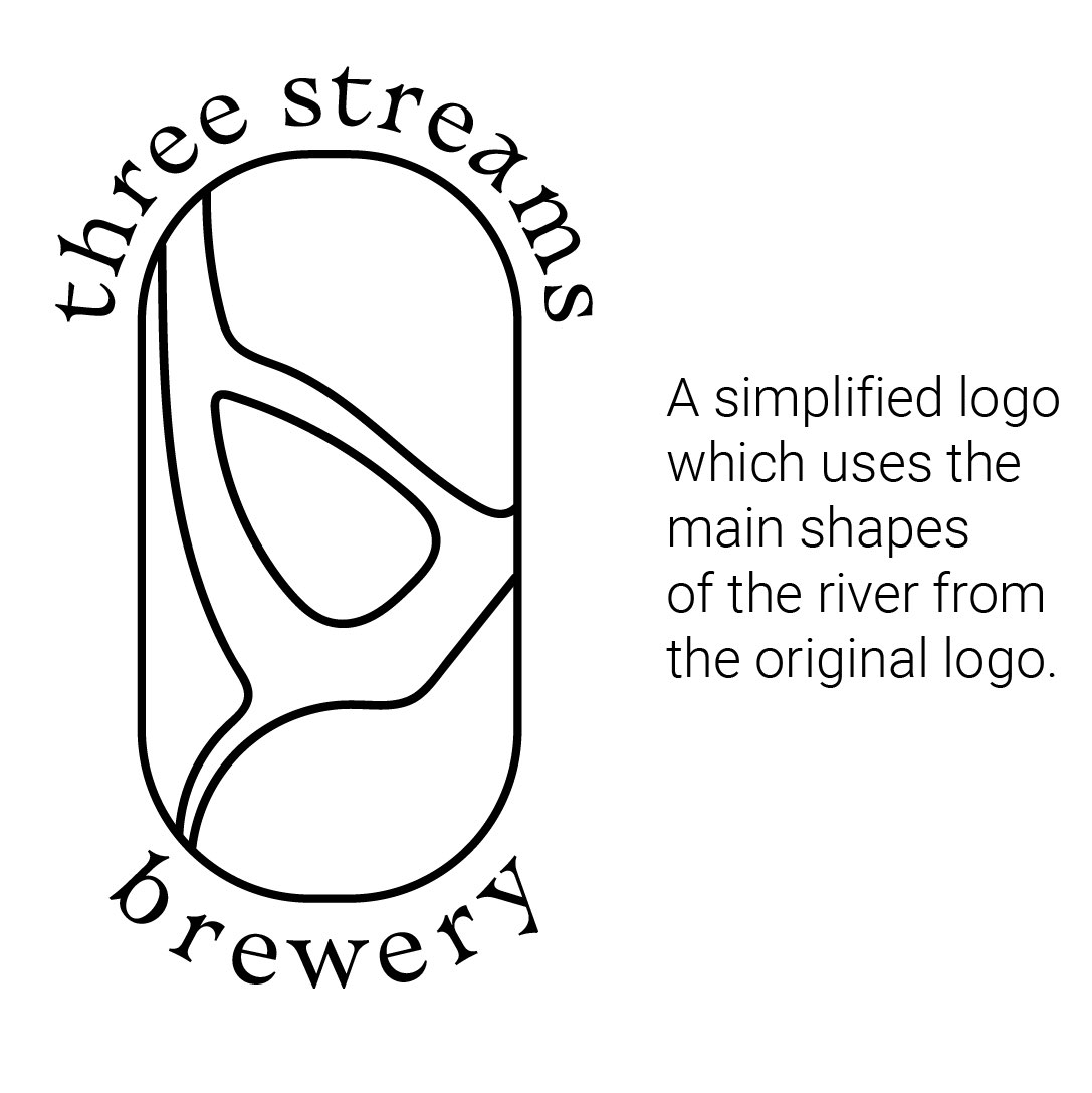 A simplified logo which uses the main shapes of the river from the original logo