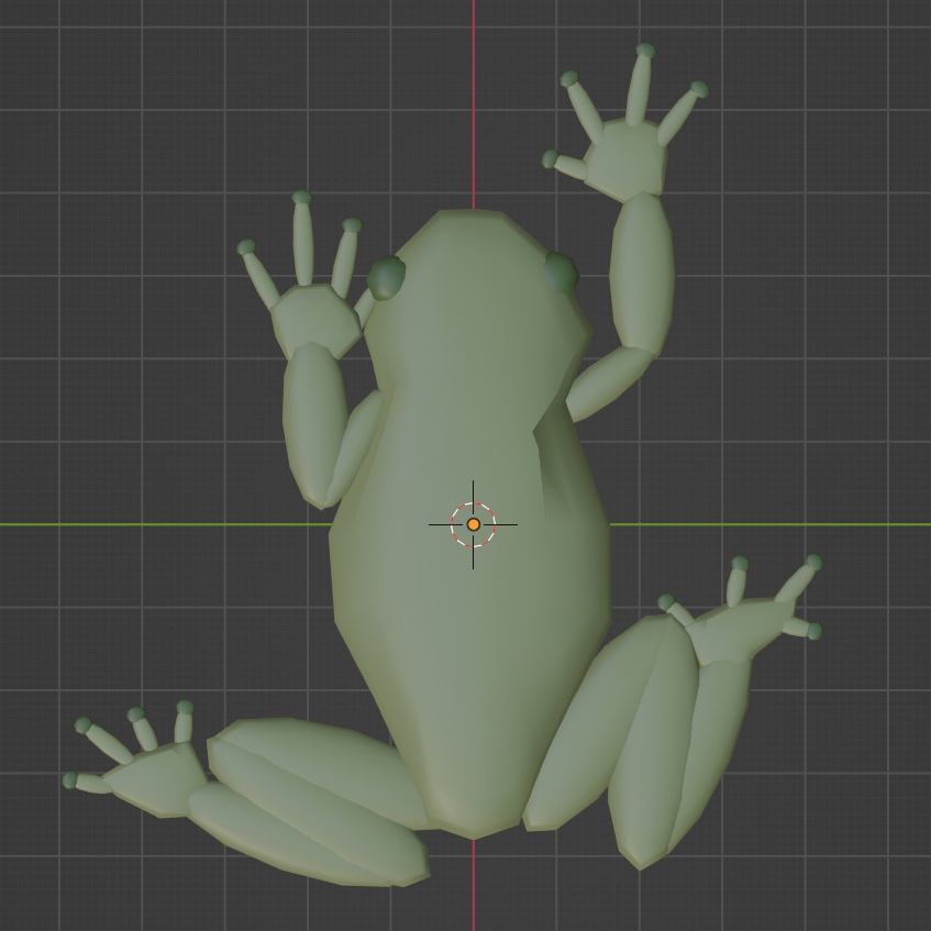 blender screenshot - gray tree frog