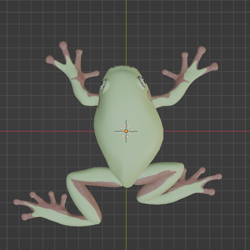blender screenshot - gray tree frog