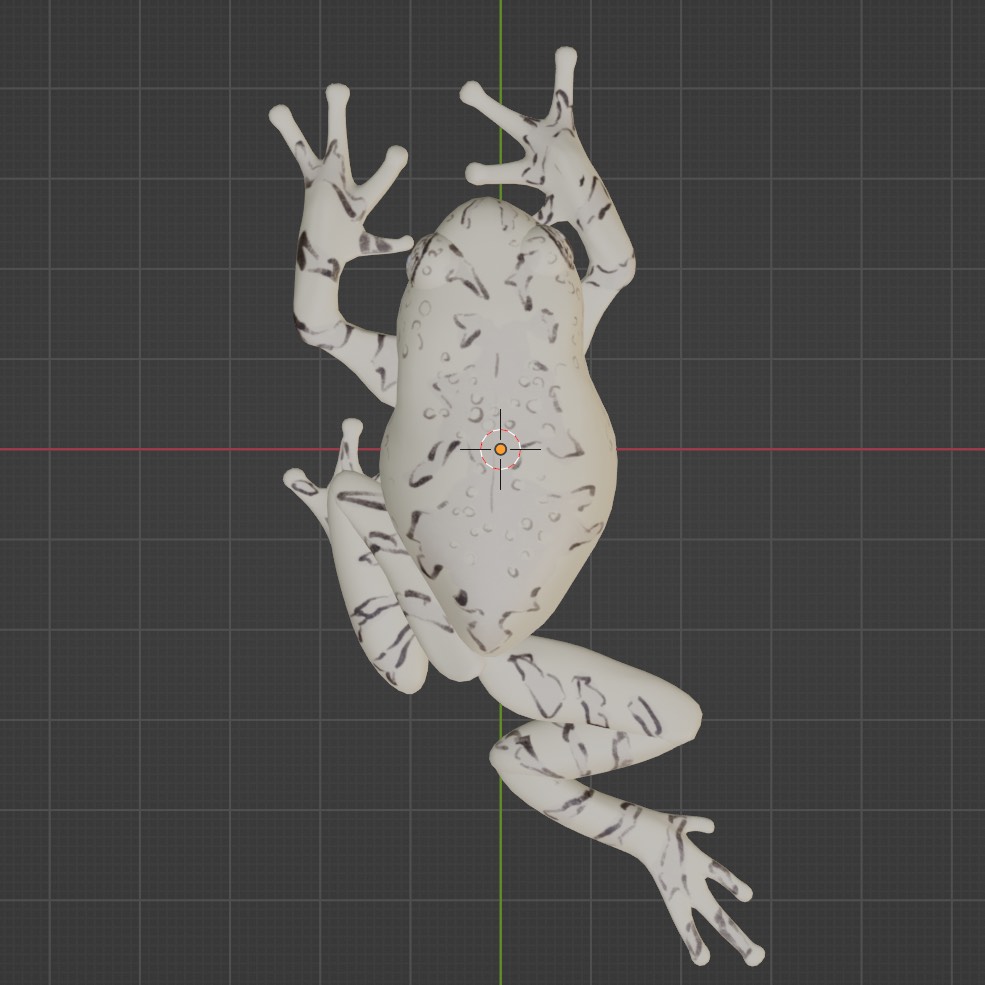 blender screenshot - gray tree frog
