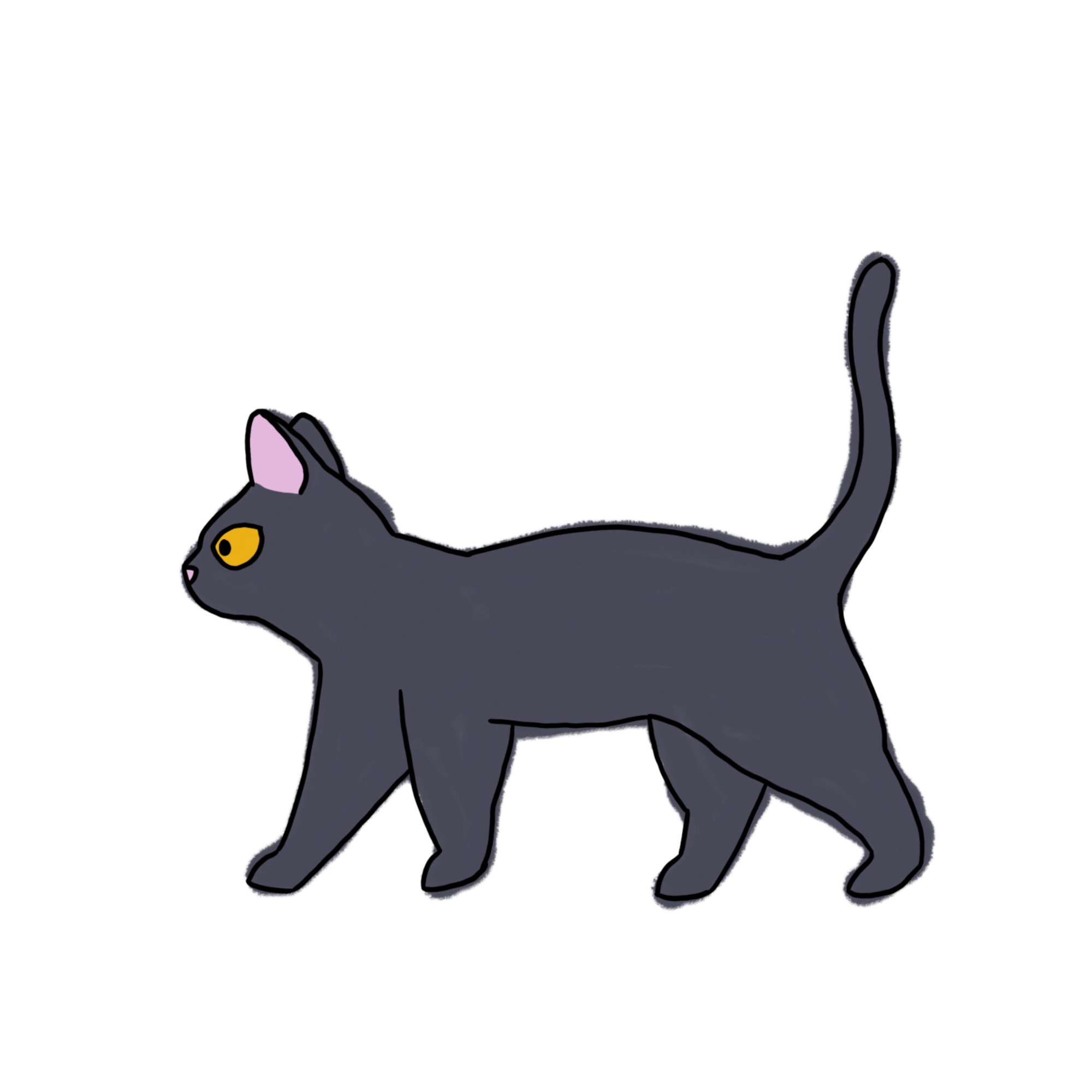 initial animation of a cat walking