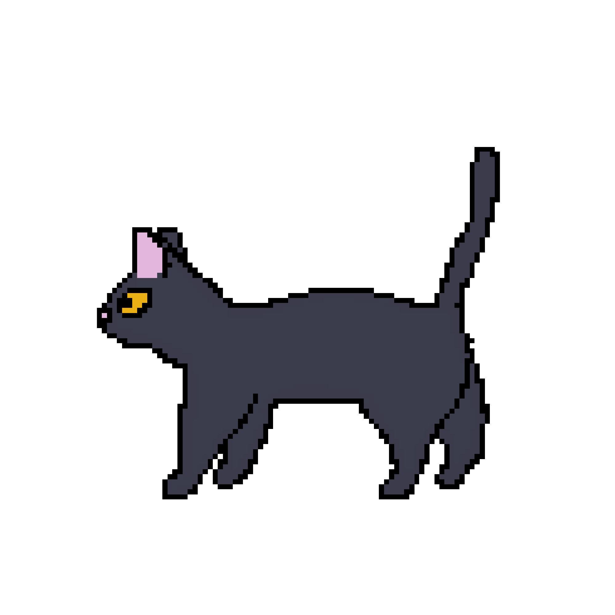 cat walking animation in pixellated form